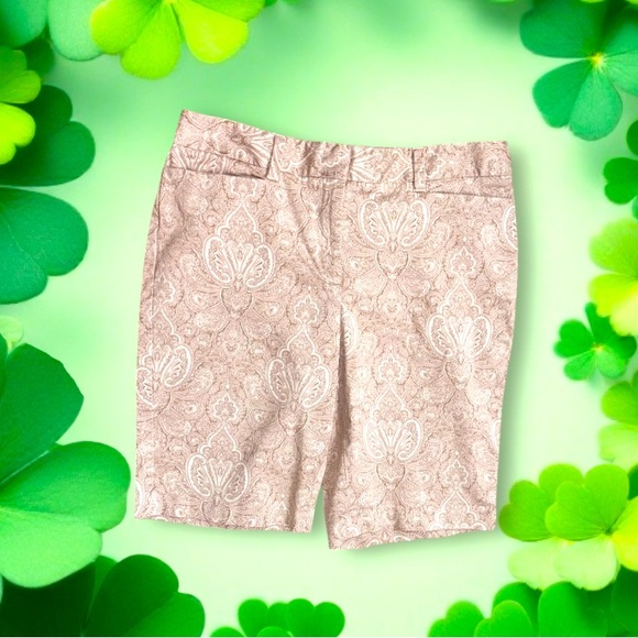 LIZ CLAIBORNE Jackie cream tan floral board shorts women’s size 12 - Picture 1 of 17